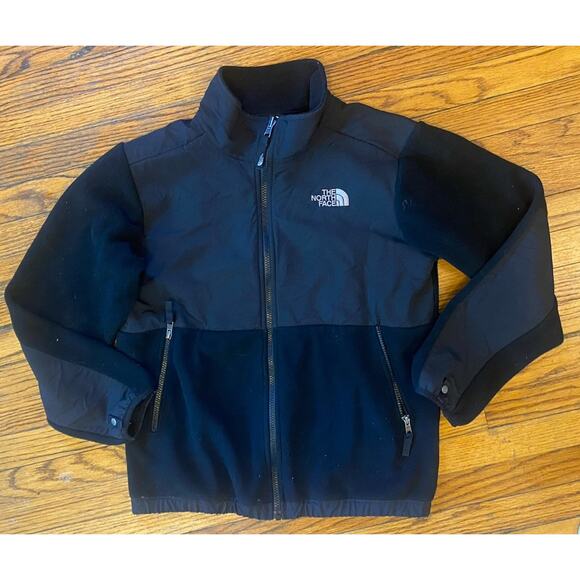 The NORTH FACE DENALI Boys Jacket LARGE (14/16) Black Fleece Full Zip - Picture 1 of 10